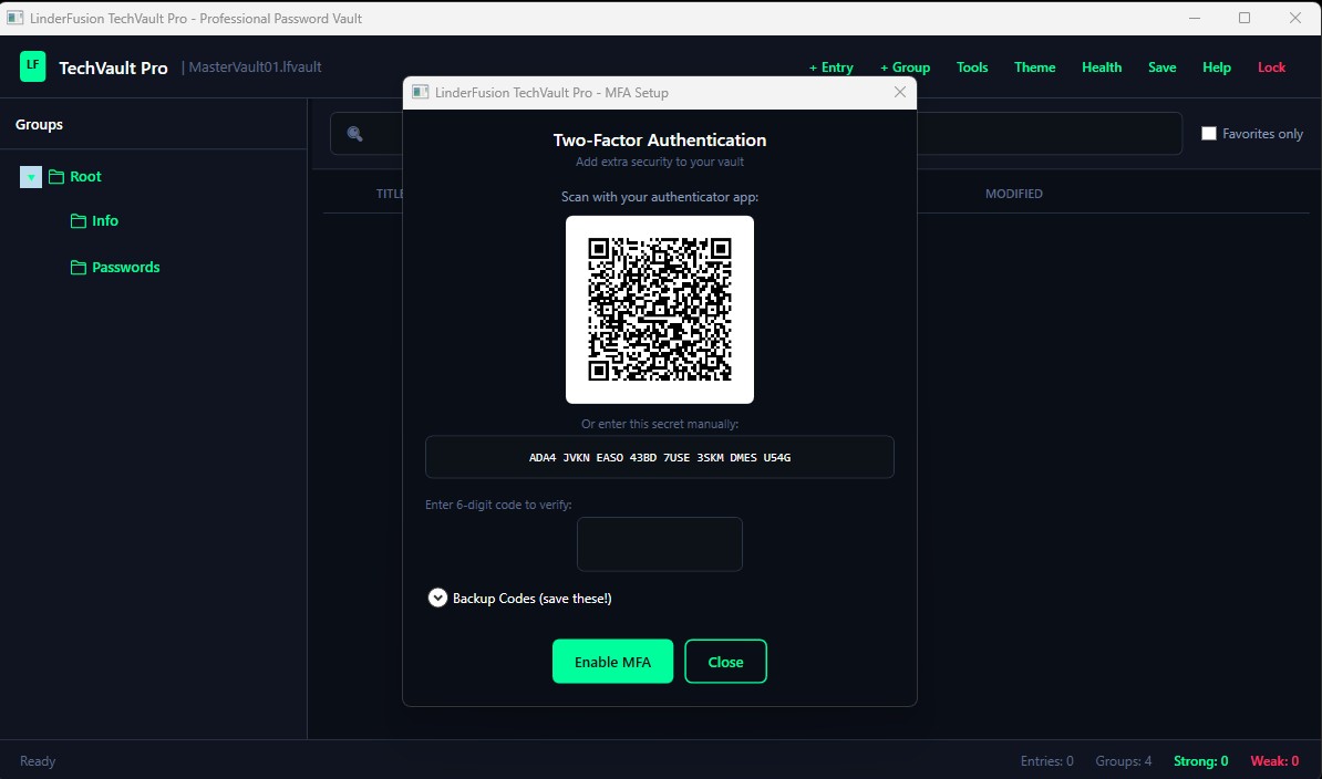 TechVault Pro MFA Setup